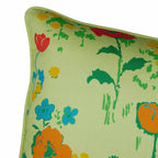 Poppies Pillow in Green