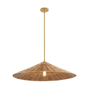 1-Light Pendant in Natural Brass
