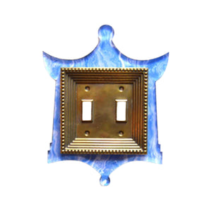 Pagoda Double Acrylic & Brass Switch Plates