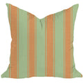 Riviera Stripes Pillow in Seafoam & Golden Orange