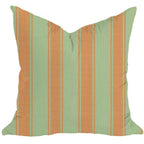 Riviera Stripes Pillow in Seafoam & Golden Orange