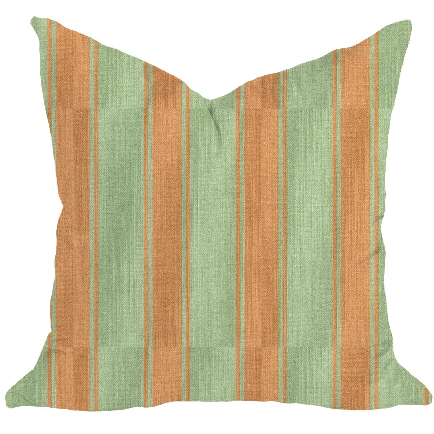 Riviera Stripes Pillow in Seafoam & Golden Orange