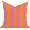 Riviera Stripes Pillow in Tangerine & Pink Mauve