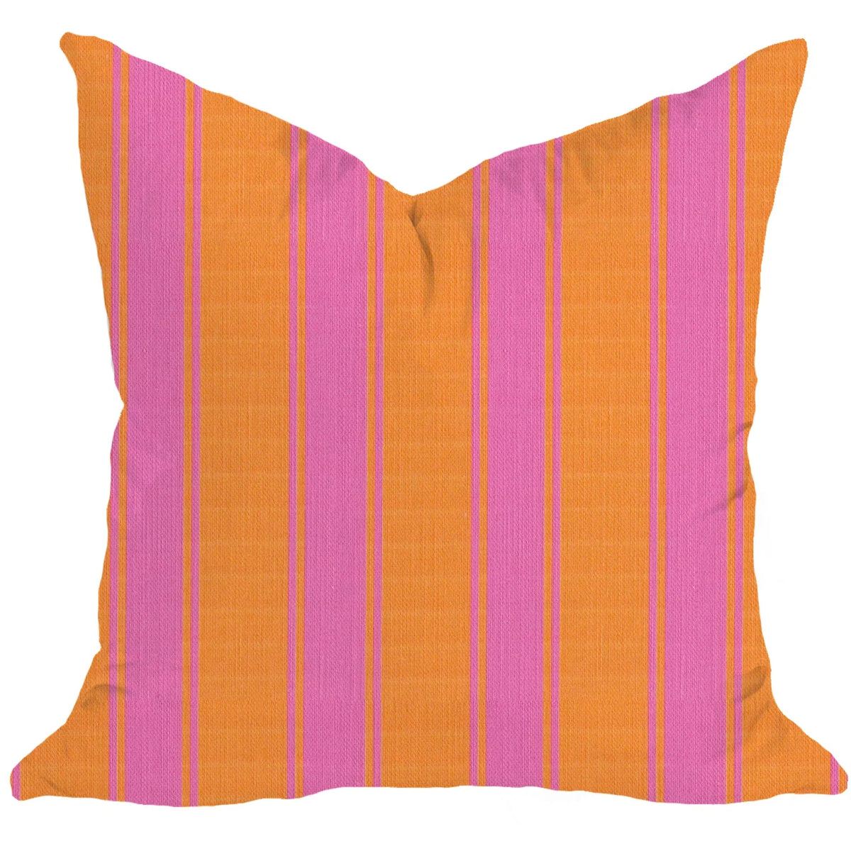 Riviera Stripes Pillow in Tangerine & Pink Mauve