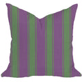 Riviera Stripes Pillow in Violet & Leaf