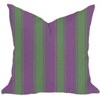 Riviera Stripes Pillow in Violet & Leaf