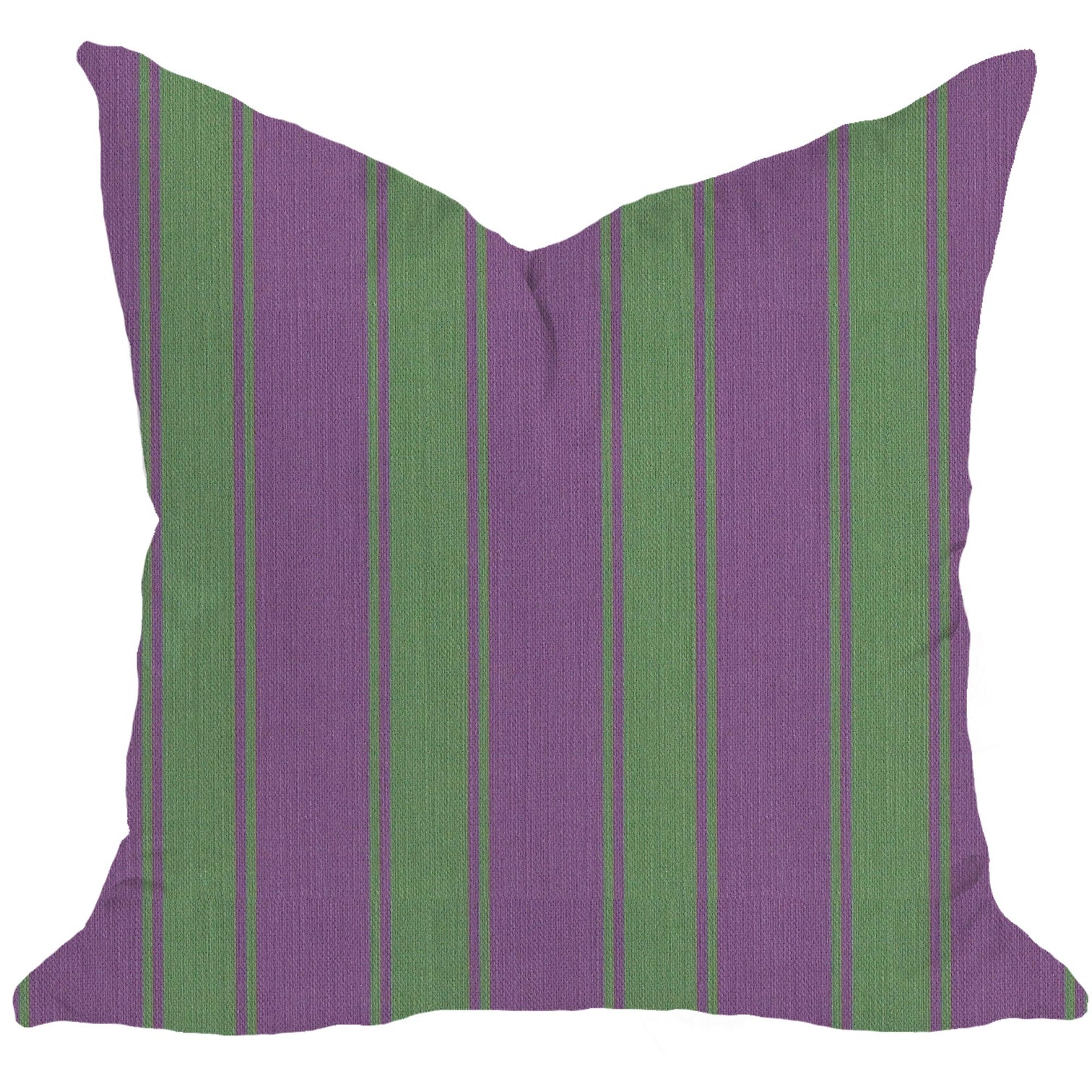 Riviera Stripes Pillow in Violet & Leaf