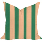 Riviera Stripes Pillow in Peach & Green