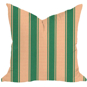 Riviera Stripes Pillow in Peach & Green