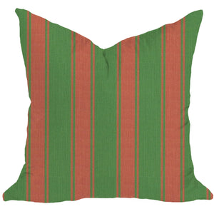 Riviera Stripes Pillow in Leaf & Rust