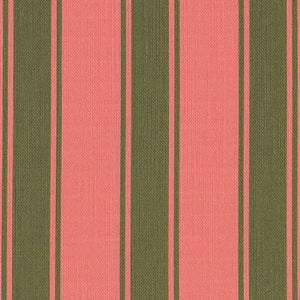 Riviera Stripes Pillow in Rose Pink & Olive Green