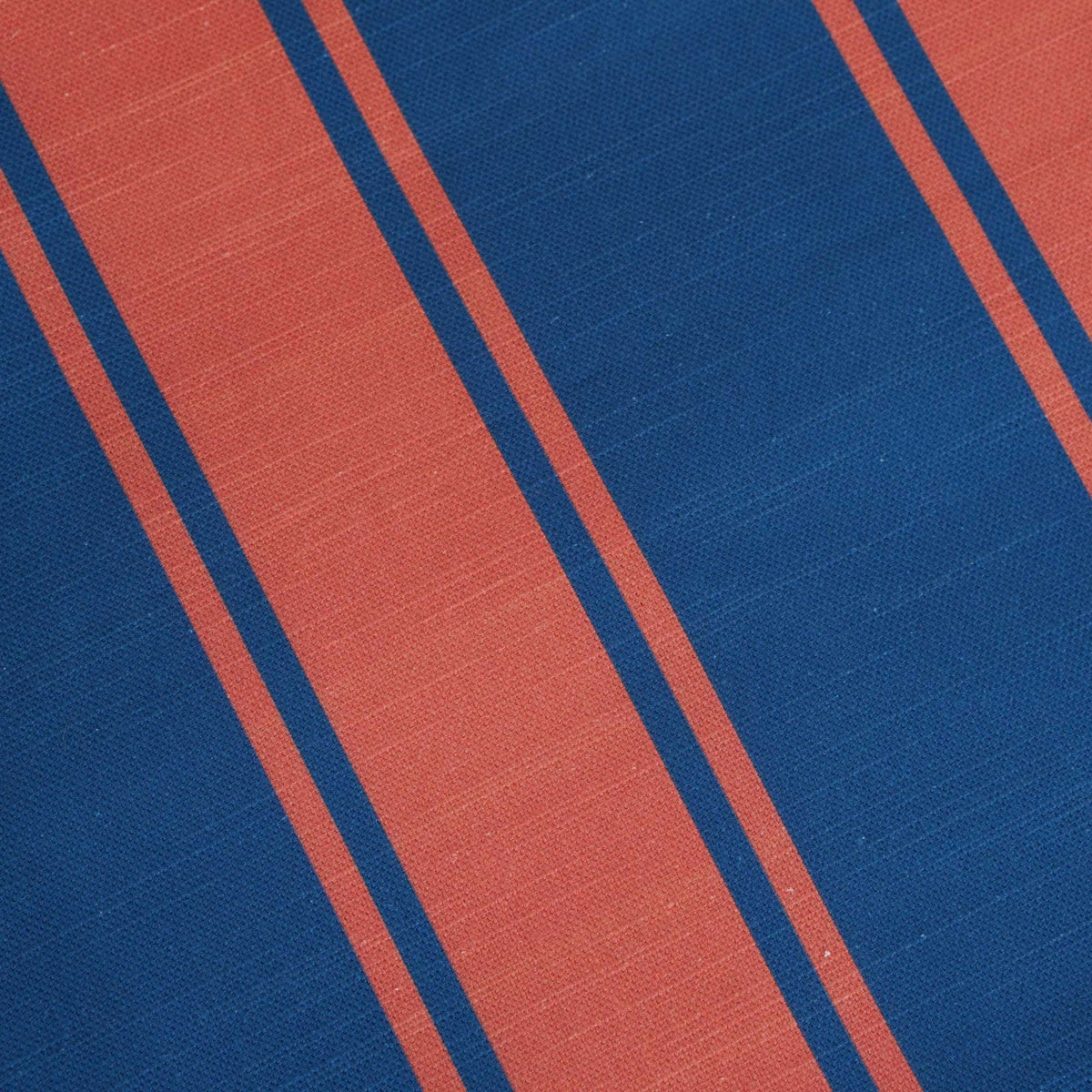 Riviera Stripes Pillow in Marine Blue & Coral