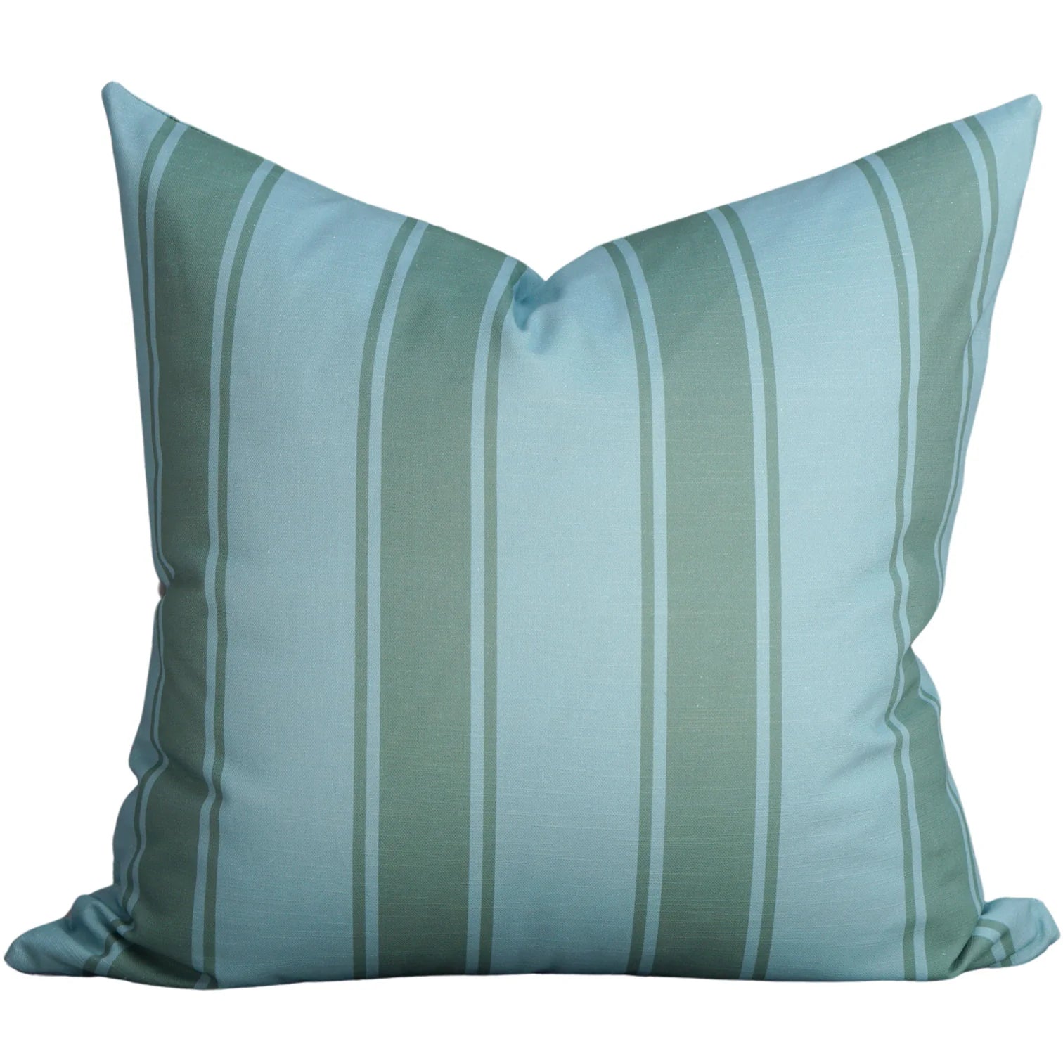 Riviera Stripes Pillow in Powder Blue & Moss