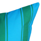 Riviera Stripes Pillow in Cerulean & Kelly Green
