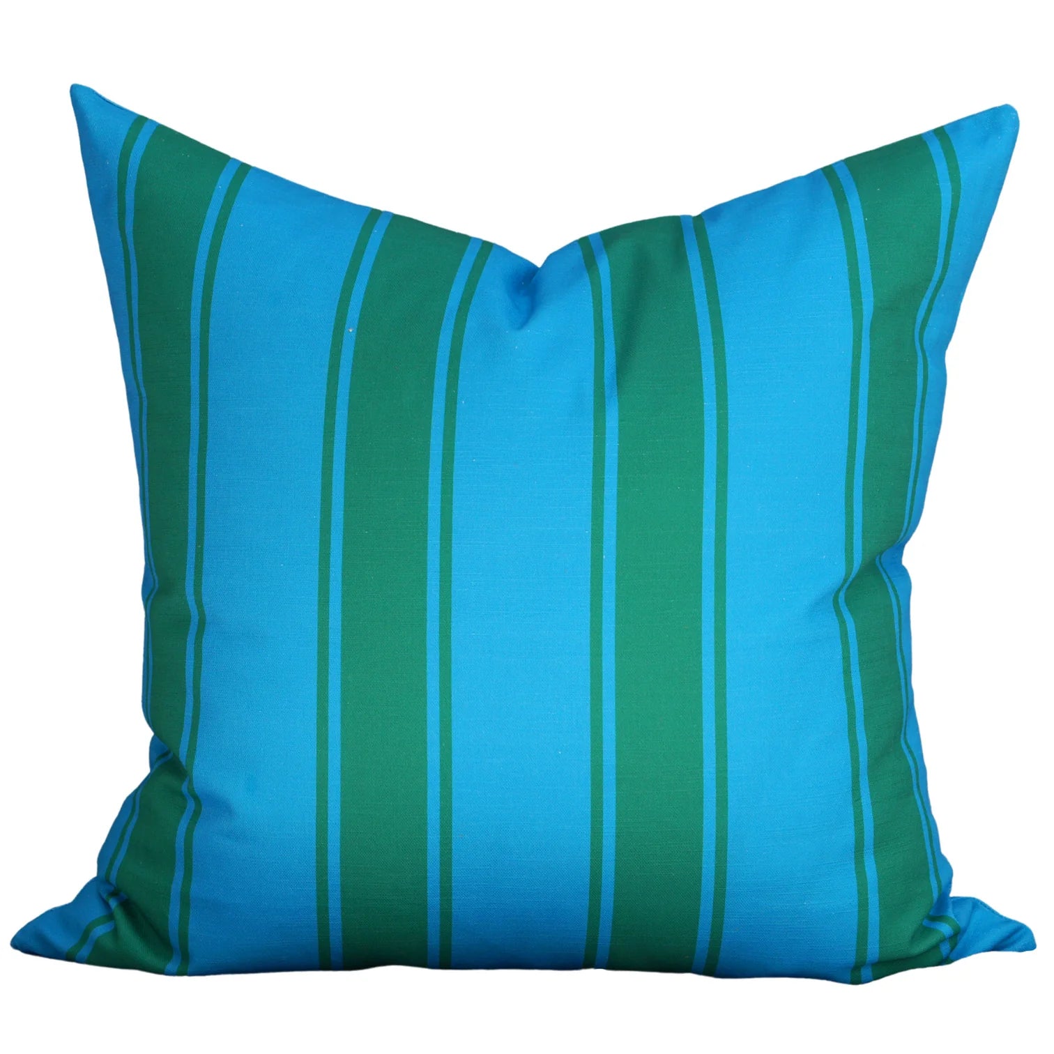 Riviera Stripes Pillow in Cerulean & Kelly Green