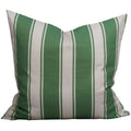 Riviera Stripes Pillow in Hunter Green & Fog