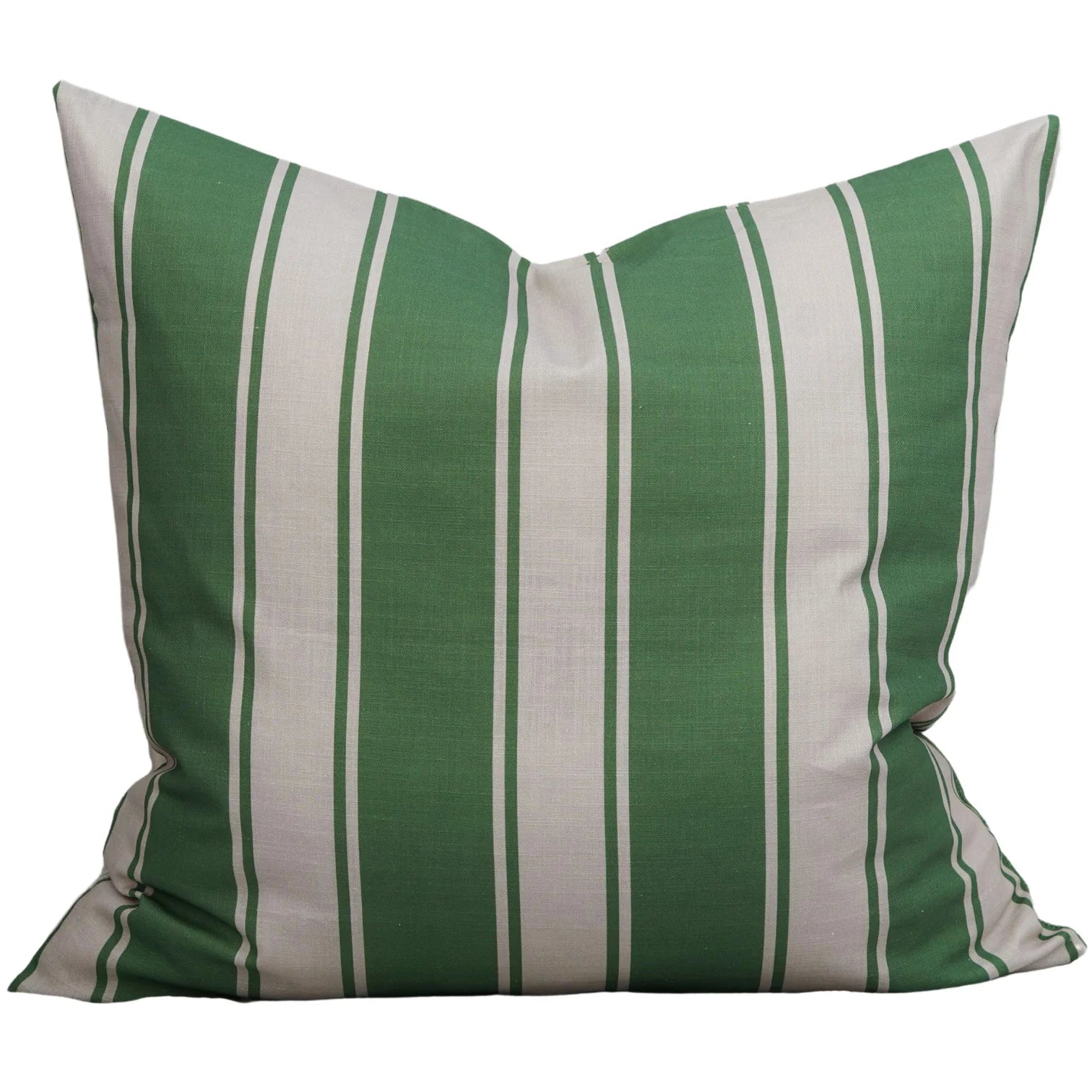 Riviera Stripes Pillow in Hunter Green & Fog