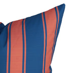Riviera Stripes Pillow in Marine Blue & Coral