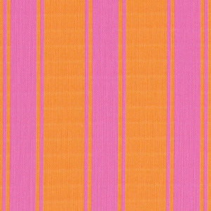 Riviera Stripes Pillow in Tangerine & Pink Mauve