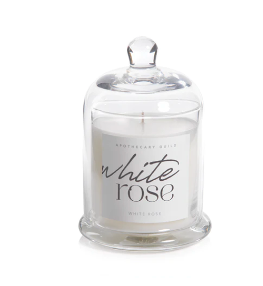 White Rose Domed Candle