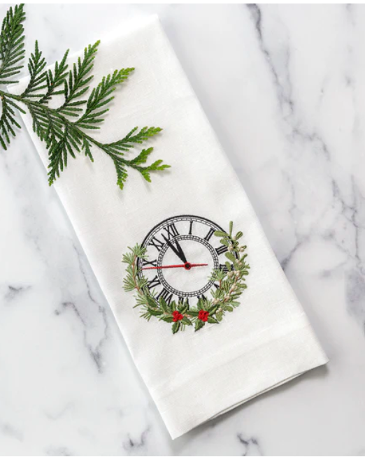 Christmas Eve Clock Hand Towel