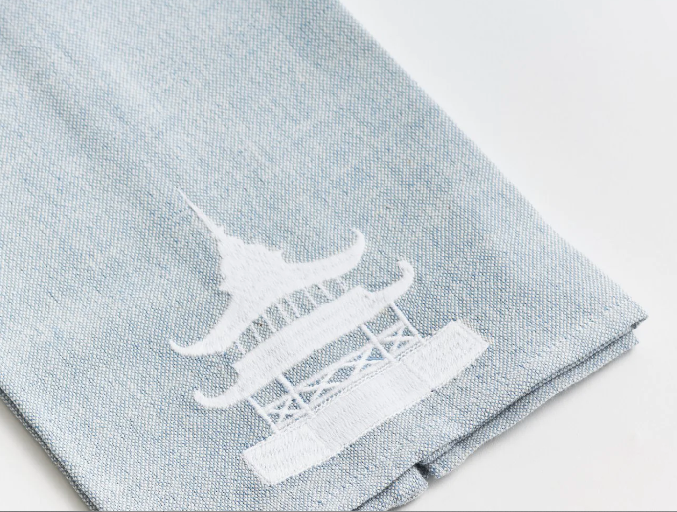 Temple Tip Towel Lt. Blue, Set of 2