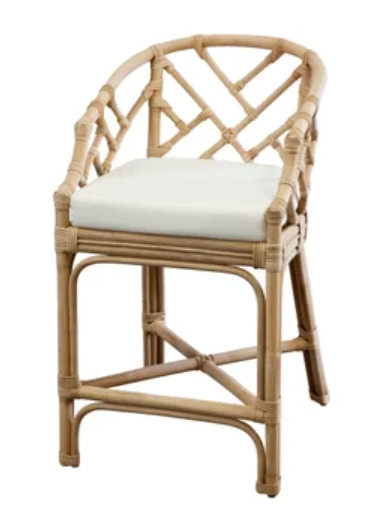Chippendale Rattan Counter Stool