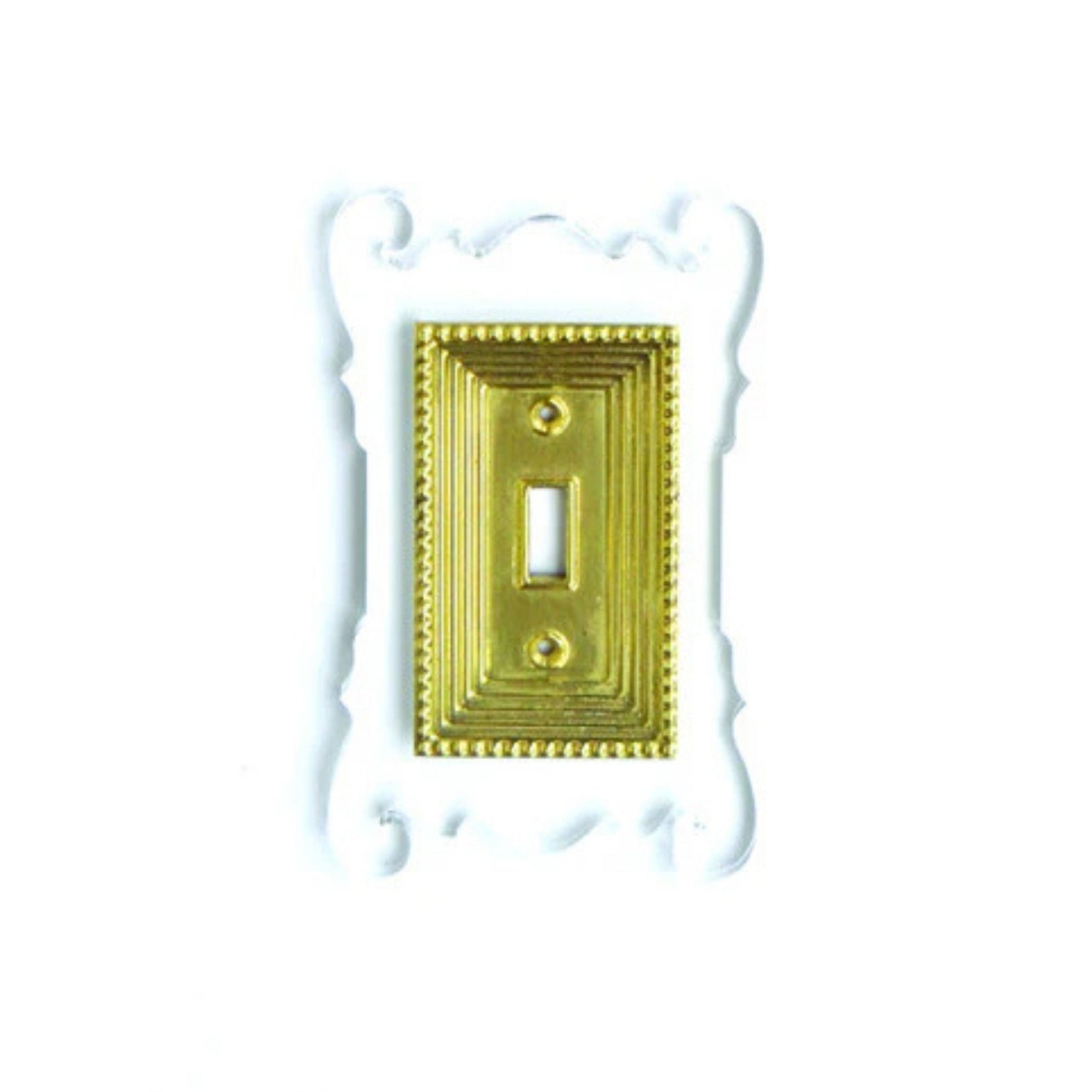 Rococo Single Acrylic & Brass Switch Plates