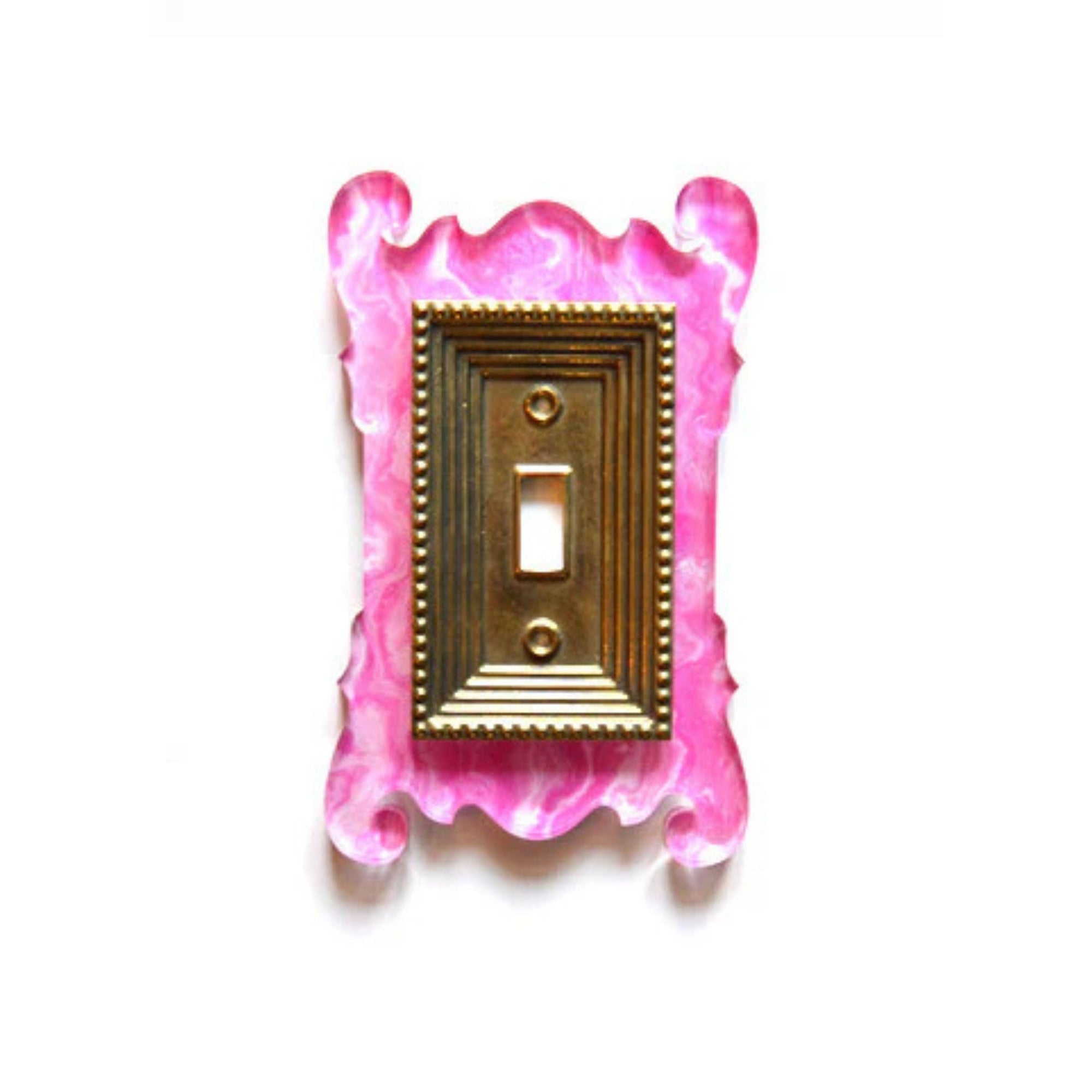 Rococo Single Acrylic & Brass Switch Plates