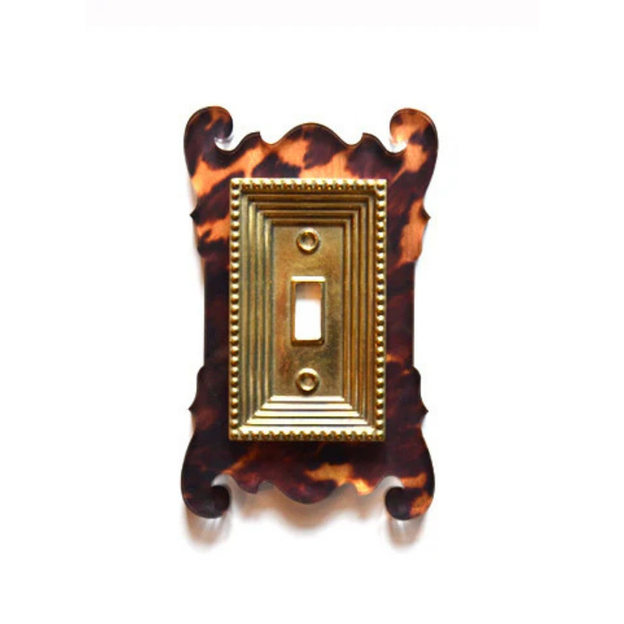 Rococo Single Acrylic & Brass Switch Plates