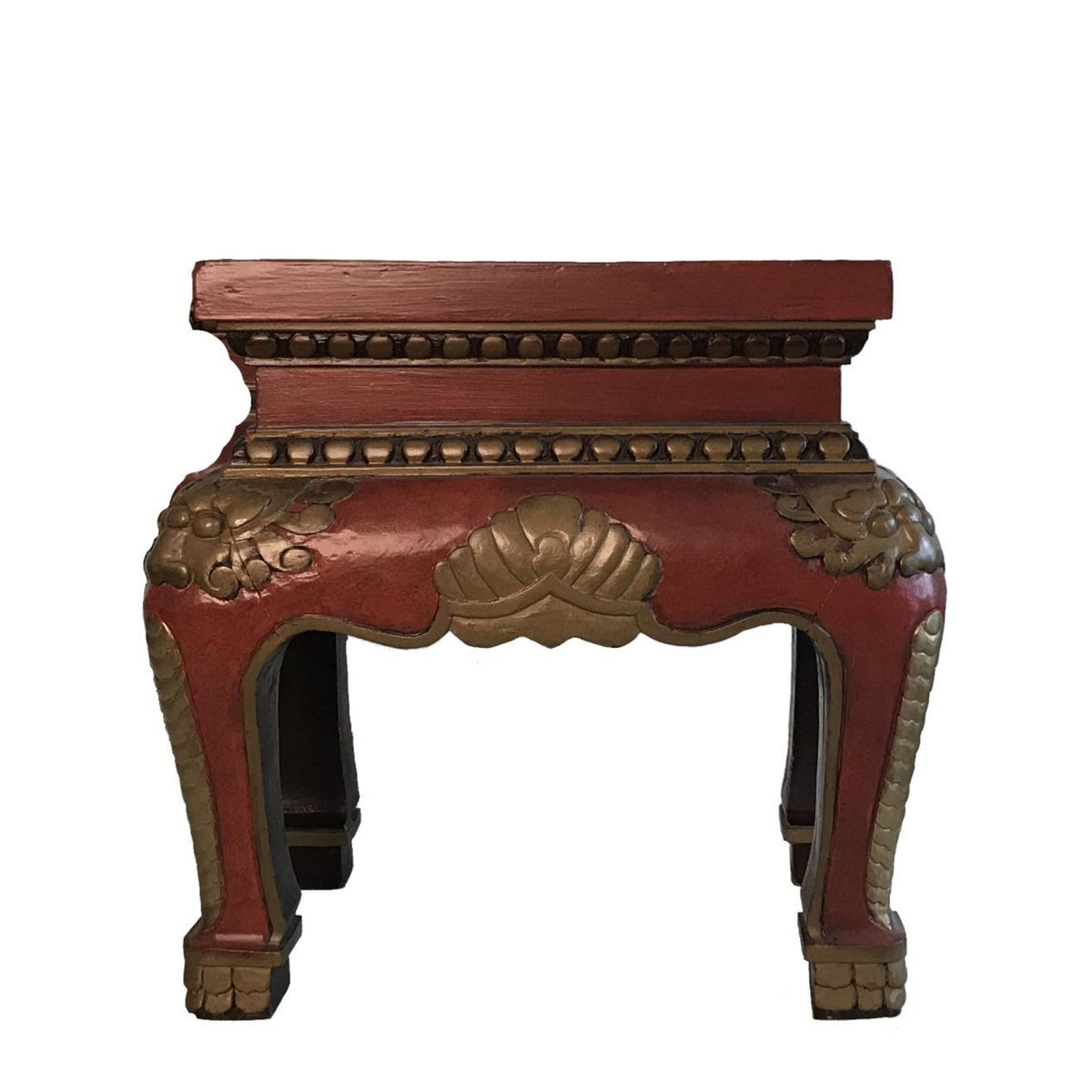 Pair Small Red Antique Tables/Benches