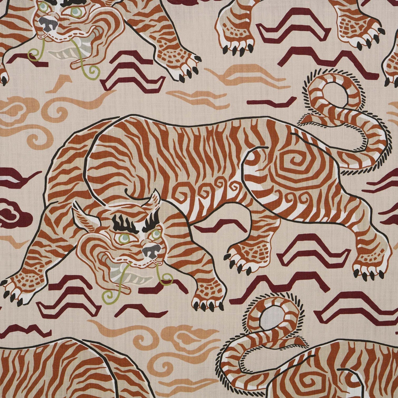 Tigers of Tibet Fabric