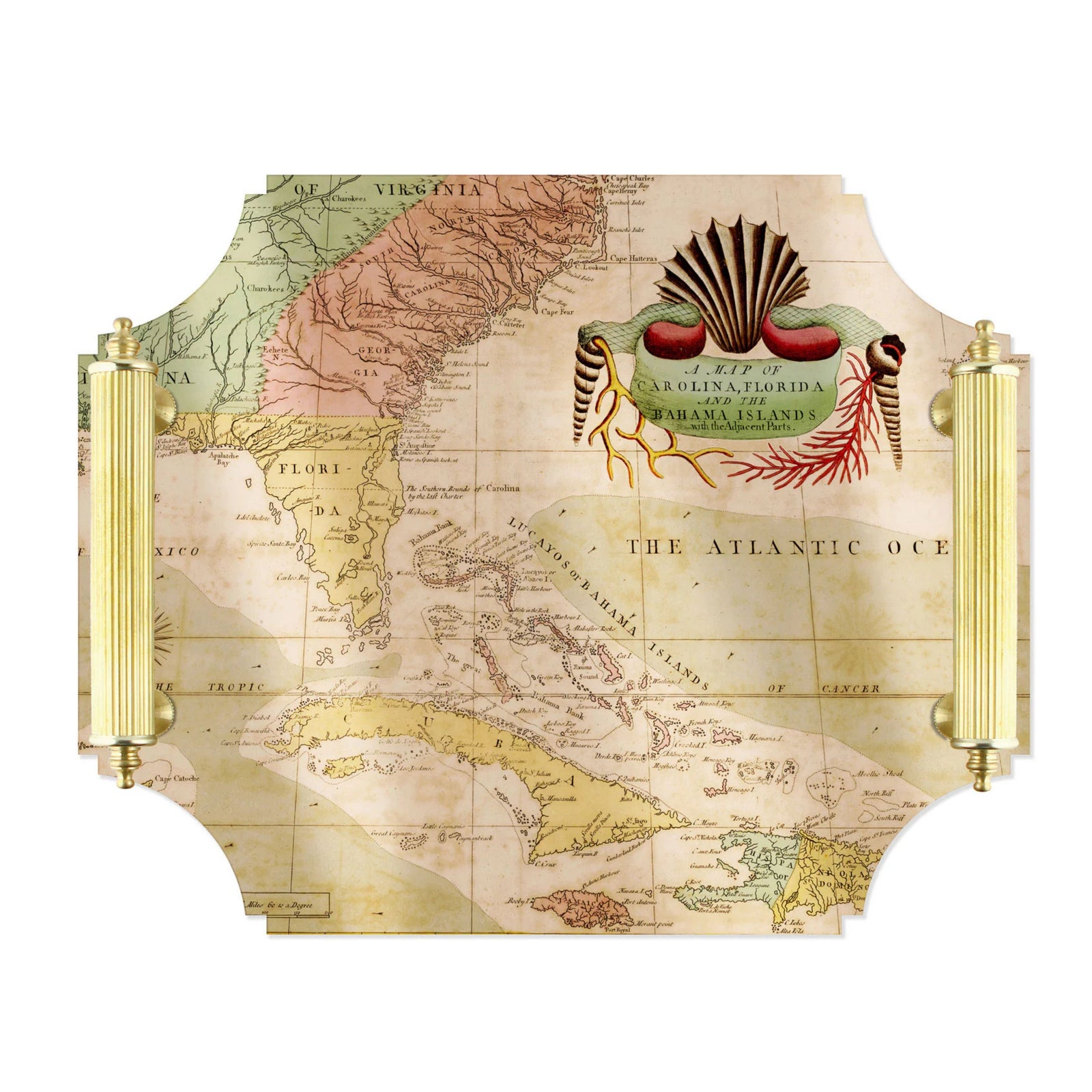 Carolinas & Florida Map Acrylic Tray