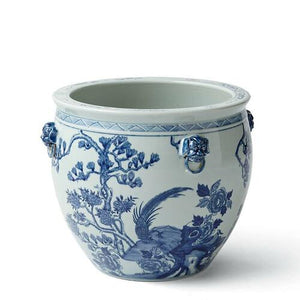 Jar  Floral  Decorative Accessories  Blue and White  Blue & White  Asian  Accessories Blue & White