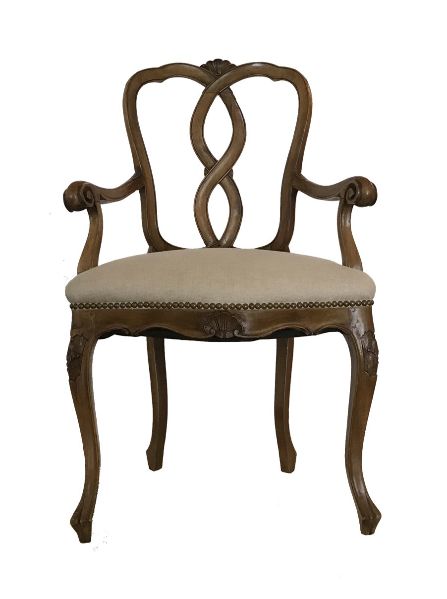 Pair 19th Century Italian Hand Carved Chairs