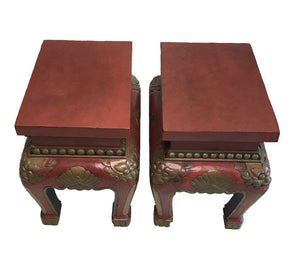 Duquette  Vintage  Red  Furniture Table  Chairish
