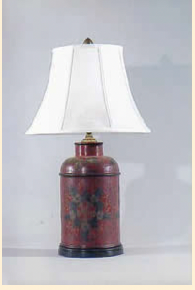Red Lacquer Tea Jar Lamp