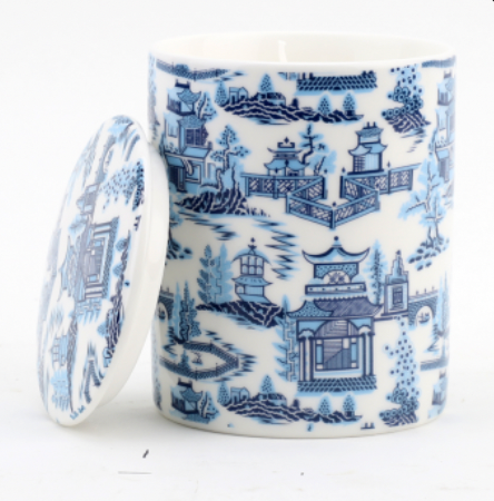 Blue Chinoiserie Lidded Candle