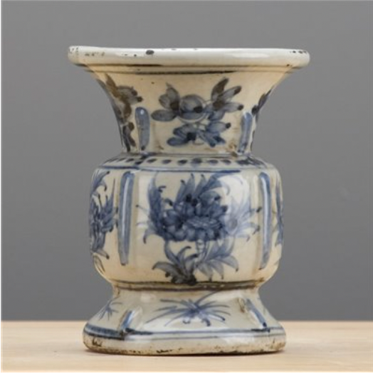 Blue & White Small Flared Vase