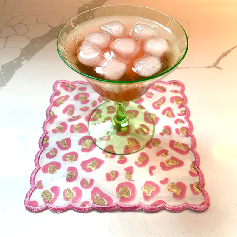 Pink Cheetah Cocktail Napkins