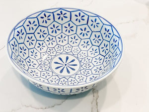 turtle Shell Motif  Decorative Accessories  bowl  Blue and White  Blue & White  Accessories Blue & White