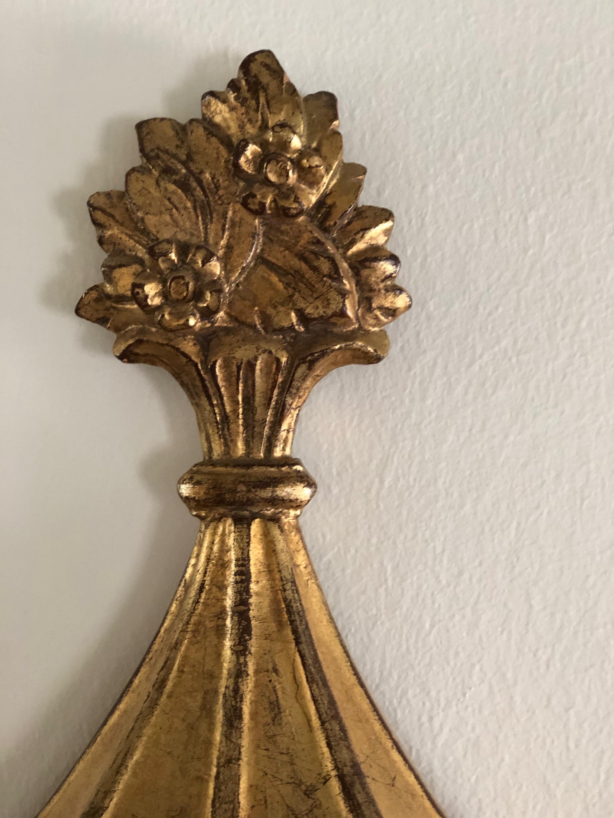 Pair Venetian Gilt and Mirrored Sconces