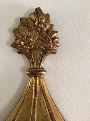 Pair Venetian Gilt and Mirrored Sconces