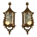 Pair Venetian Gilt & Mirrored Sconces