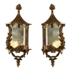 Pair Venetian Gilt & Mirrored Sconces