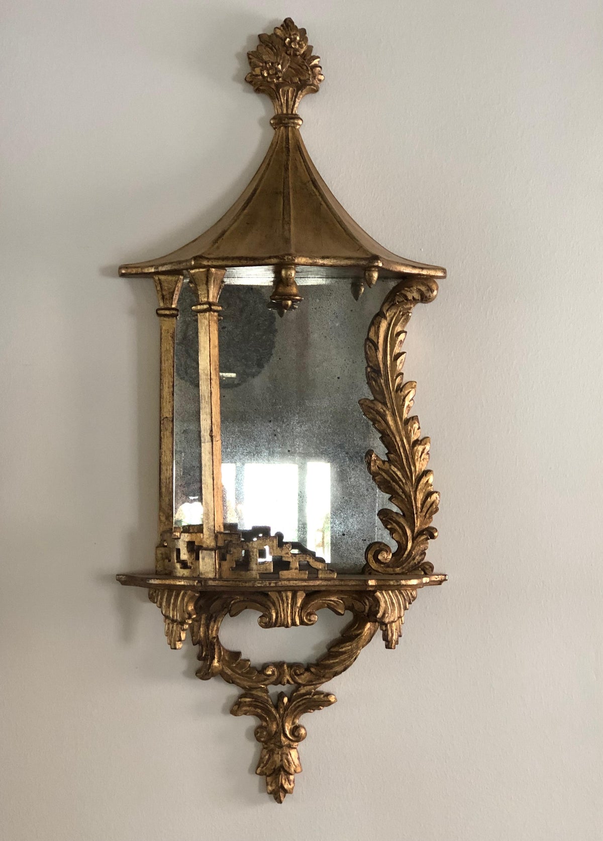Pair Venetian Gilt & Mirrored Sconces
