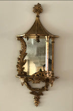 Pair Venetian Gilt & Mirrored Sconces